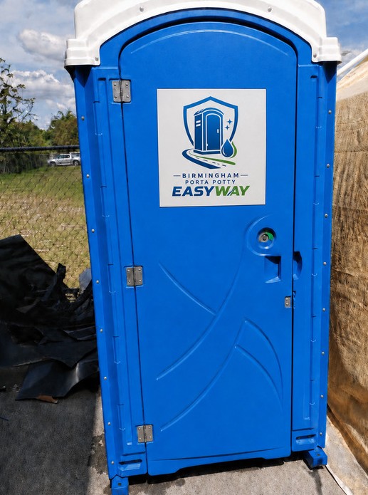 Clean branded Birmingham Porta Potty Easyway unit ready for delivery